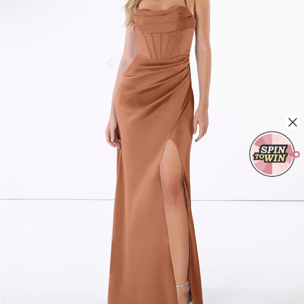 Bronzer azazie bridesmaid dress